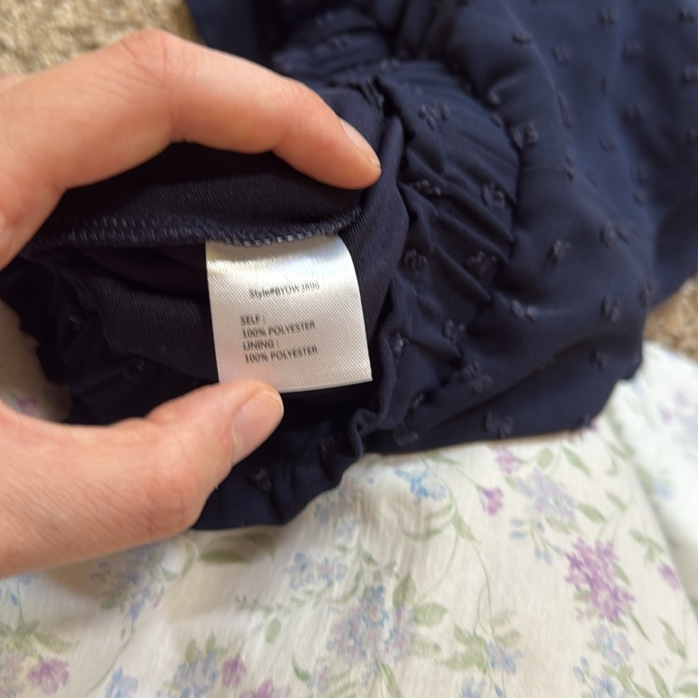 Navy Blue Ruffled Shorts - Picture 4 of 5
